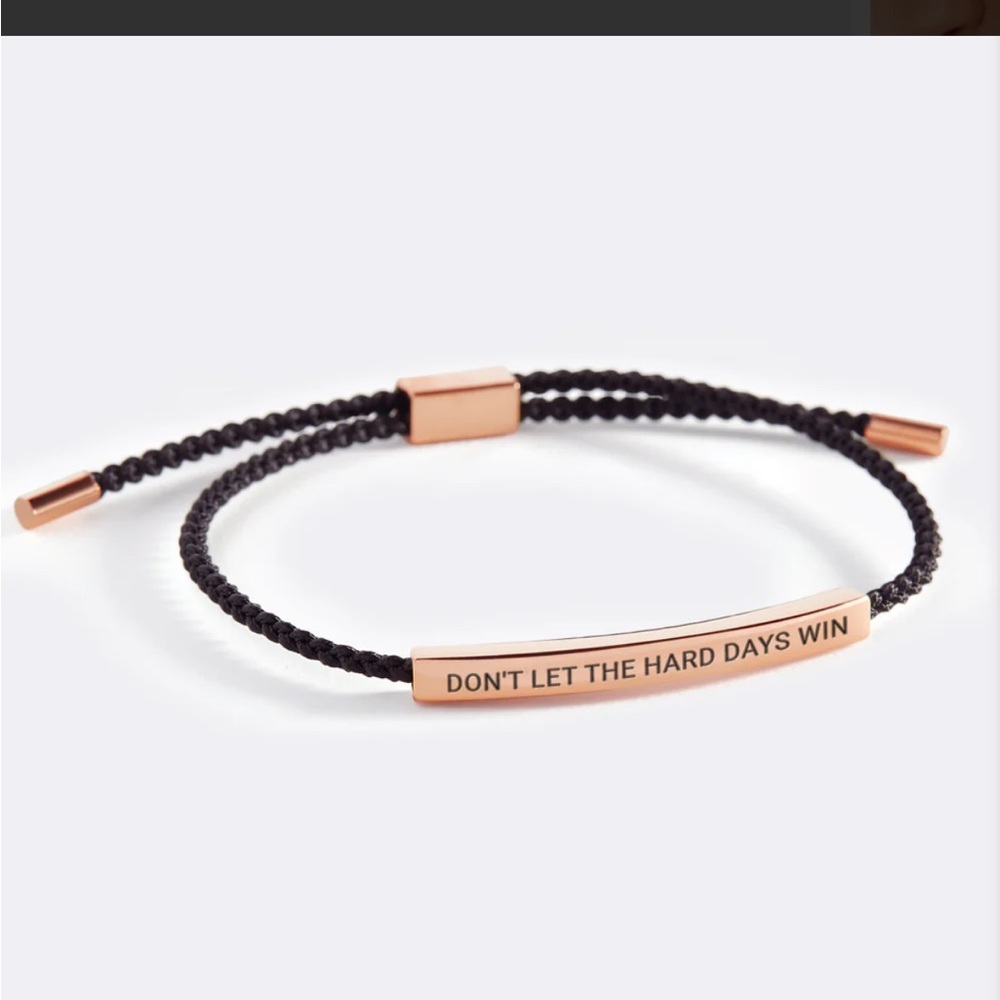 Inspirational Rose Gold and Black Bracelet